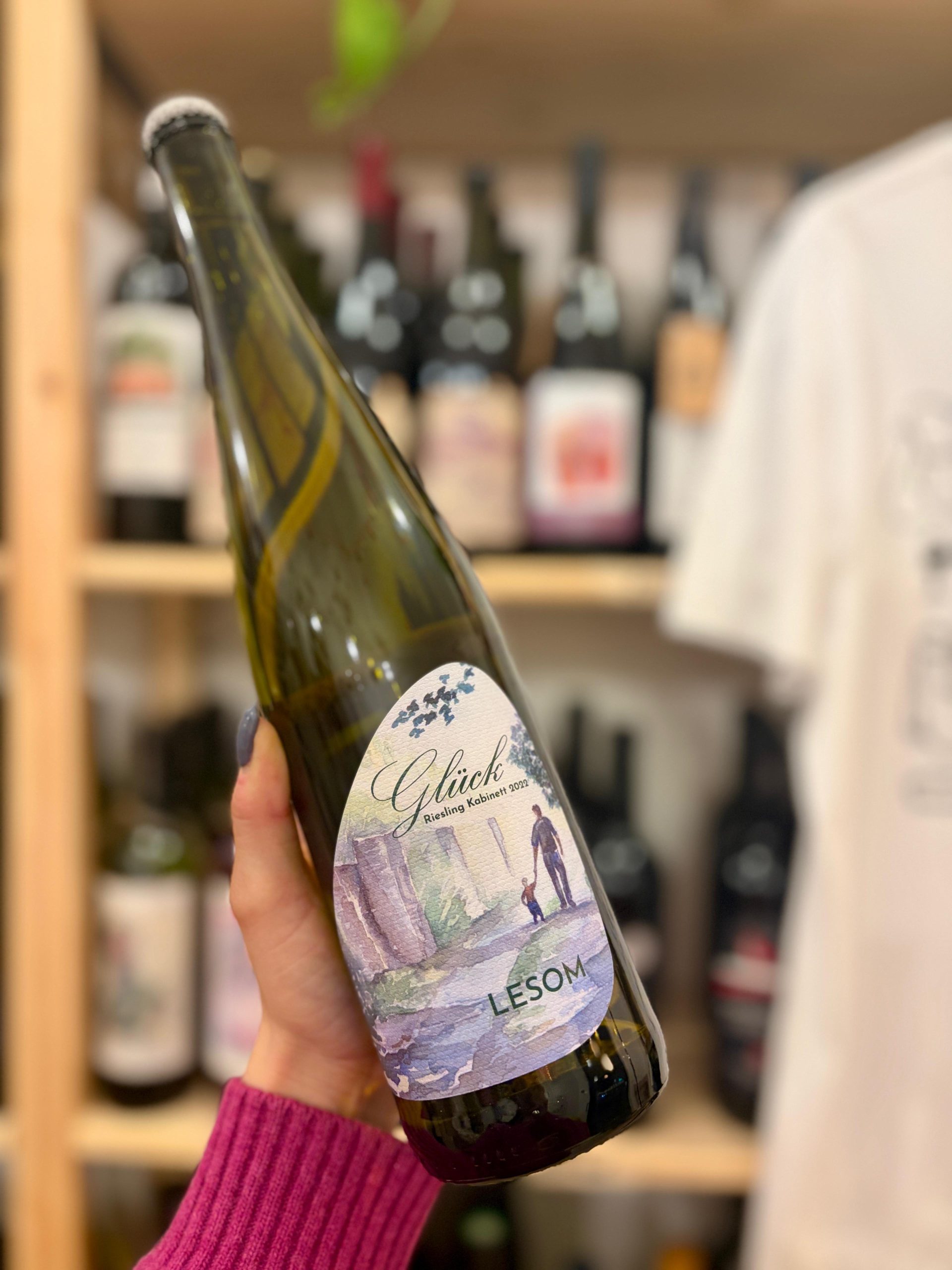 foto bottiglia vino gluck riesling kabinett off dry